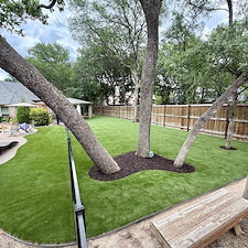 Backyard-Turf-Installation-with-Clean-Tree-Detailing-in-Flower-Mound-TX 6